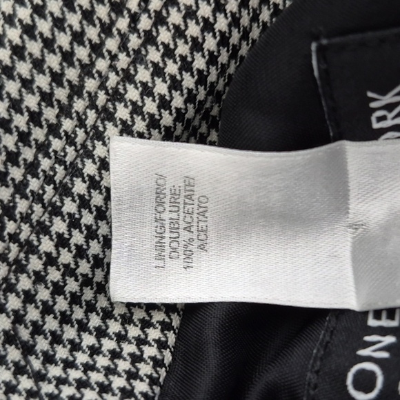 Jones New York Blazer  Black & White Hounds-tooth Long Sleeve Suit Jacket Sz 12P - Picture 13 of 14